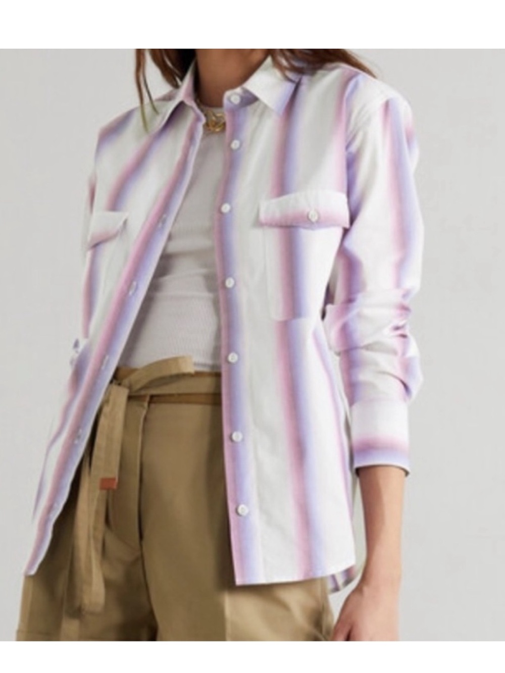 Isabel Marant Étoile Jalyne Striped Cotton-poplin Shirt FR 38 - Picture 3 of 9